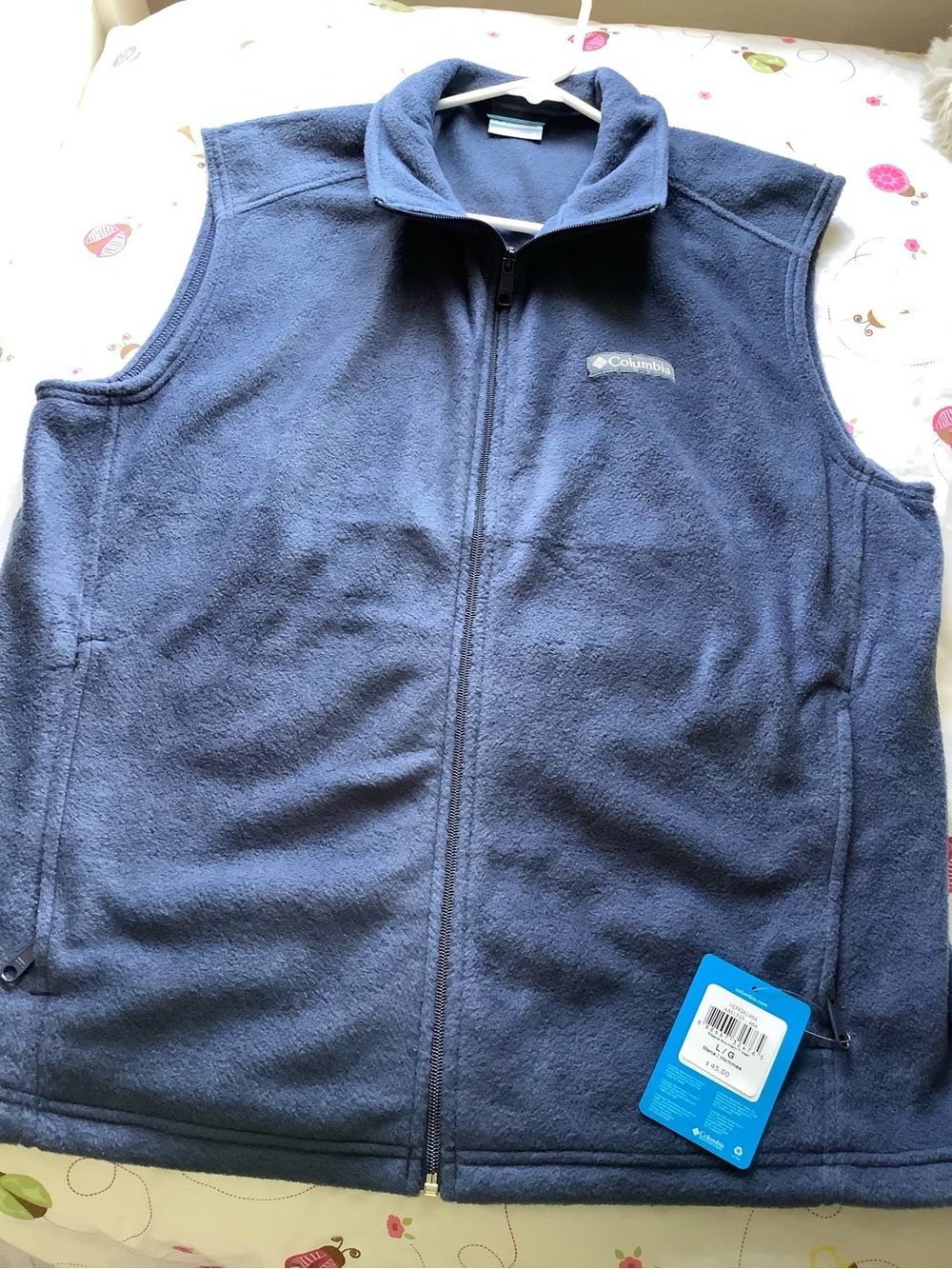 Columbia men’s Blue Fleece Vest - Zip Front Layer